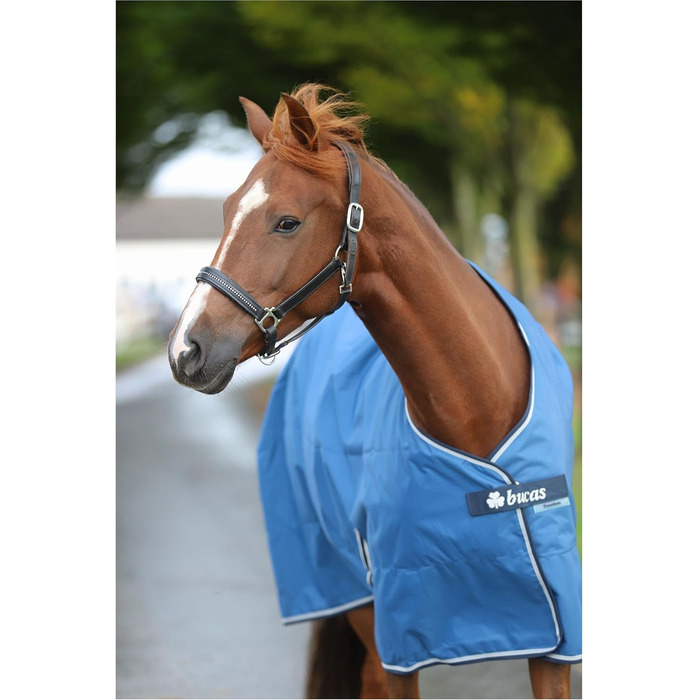 Водонепроникна поводовкова накидка для коней Marengos by Bucas Freedom Turnout 600D з підкладкою та перехресними ременями, Navy/Beige, 155 см