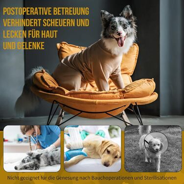 OneTigris Піжама для собак, теплий комбінезон для великих та середніх собак, коричневий L