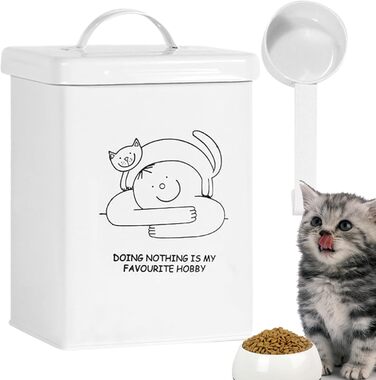 Контейнер для зберігання корму для тварин 5л з ложкою та кришкою | Декоративний контейнер для котячого корму, корм для собак, органайзер для сухого корму, ласощів, рису або борошна