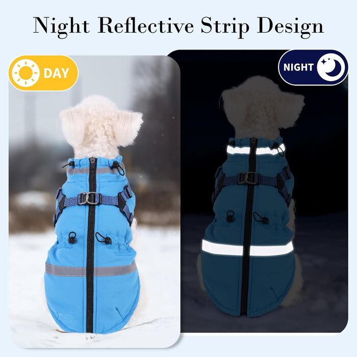 Водонепроникний та вітрозахисний зимовий нашийник-манжетка для собак, розмір M, великі породи, блакитний