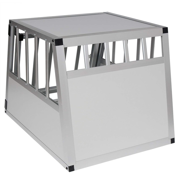 Транспортна переноска для собак та котів EUGAD, алюмінієва, 54x69x51 см, з замком безпеки, легка та стабільна, срібна