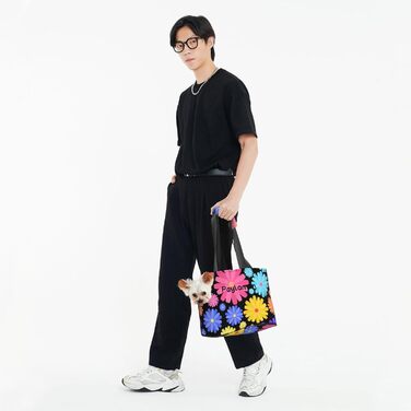 Сумка-переноска для котів та собак Paylamon, складана, для подорожей, транспортування в літаку, автобусі, метро (маленькі квіти)