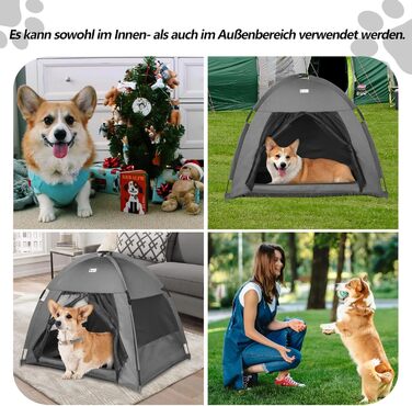 Зручне ліжко-будиночок для собак та котів Babyezz, сіре, L