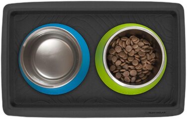 Килимок для собак Ruffwear Basecamp - водовідштовхуючий, з неслизьким покриттям, для їжі та води, підходить для 2 мисок, легко миється, силікон, середній, колір Базальт Grey.