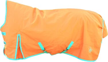 Кінська попона Indira Outdoor Pro 200 г, водонепроникна, Ripstop 1200D, високий виріз, 155 см, помаранчева-бірюзова