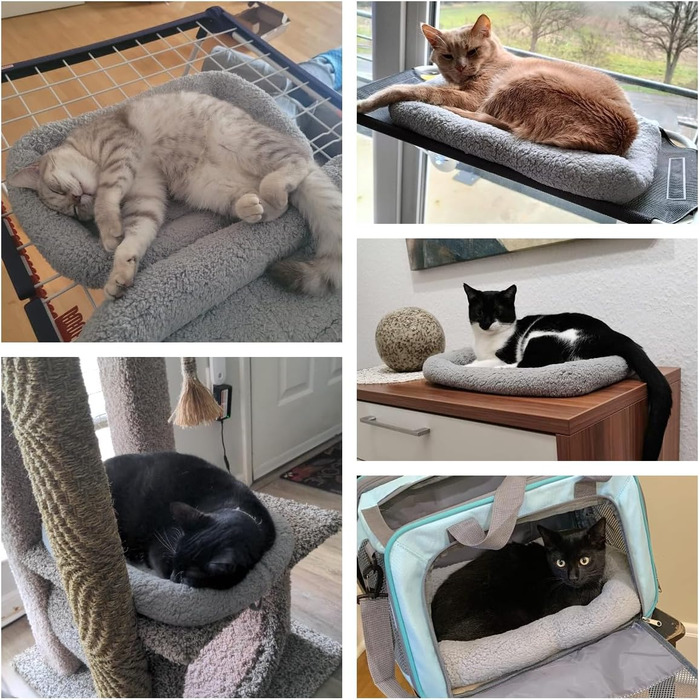 Крісло-гніздо для котів та собак PETLESO, м'яке, 56x41 см, сіре