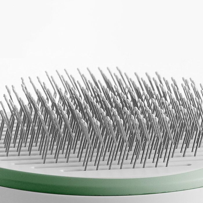 Зубна щітка для тварин | Гребінець для видалення шерсті цуценят | Ергономічна щітка для грумінгу з функцією UV, кнопкою розблокування для щоденного догляду за шерстю тварин, зелений (білий)