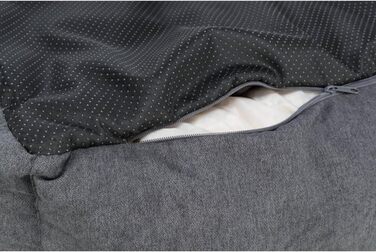 Ліжко для собак TRIXIE Liano, 80x60 см, сіре - м'яке, з наповнювачем з пінопластових кульок, для великих собак, з антиковзким покриттям, миється, 37981