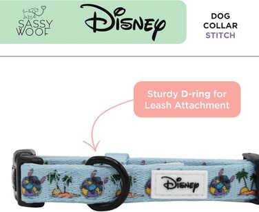 Офіційний нашийник Sassy Woof Disney Stitch для маленьких собак, регульований, міцний, зручний, стильний