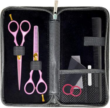Професійний набір перукарських ножиць YNR (5,5 дюймів) – ножиці для стрижки та вирівнювання, гребінець, чохол. Підходить для чоловіків, жінок, дітей та дорослих.