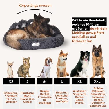 Кругле ліжко для собак та котів Pfoten&nasen® Wolke 7, бежеве, XS (55 см) – м'яке, знімний чохол, для маленьких тварин