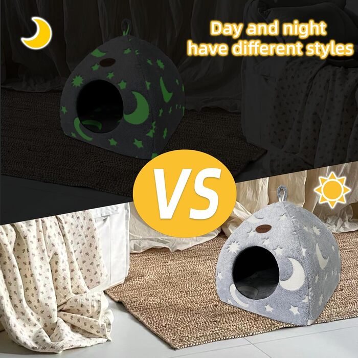 Кішечка-будиночок Mooipet з плюшевим матрацом, сірий, 40x40x35 см