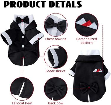 Smoking для собак Norbi, розмір M, червоний, комплект з краваткою для урочистих заходів