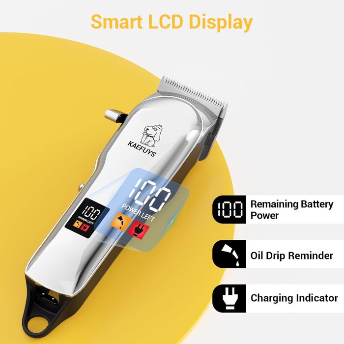 Професійний тример для стрижки шерсті собак з густим хутром: безшумний, потужний, бездротовий, акумуляторний, сріблясто-сірий