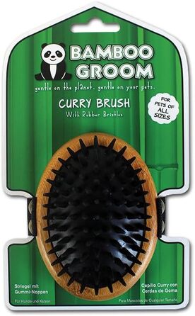 Щітка для грумінгу тварин BAMBOO GROOM Palm Brush - для короткого та довгого волосся, з щетиною дикого кабана, для собак та котів