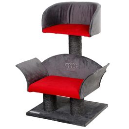 Дряпка для котів Kerbl Lounge Deluxe, 70 см, сірий/червоний, для малих і середніх котів, з натуральним сизалем