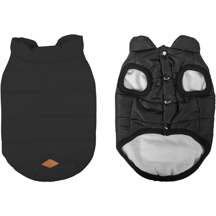 Зимовий одяг для собак Meioro: тепла куртка, жилетка, флісовий пуловер для малих та середніх собак (чорний, XL)