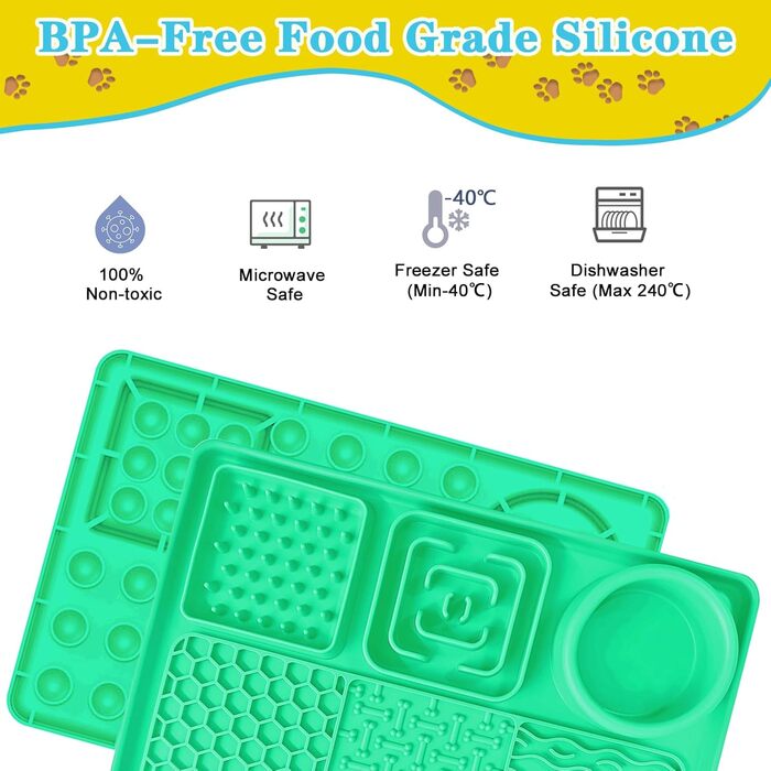 Шлека для собак Cooltto з лотком та шпателем: силіконова підстилка з присосками для миття, грумінгу та догляду за кігтями. Модель C & A