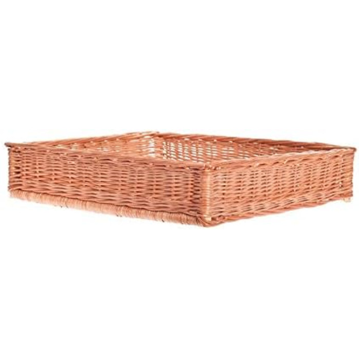 Корзина для собак та котів з ротангу, лежанка, гніздо, 60x50x18 см (натуральний колір)