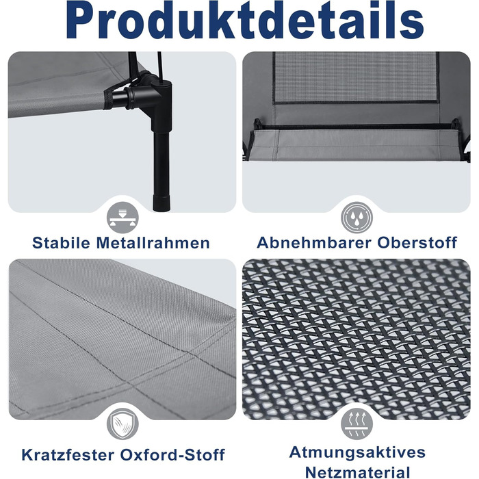 Підвищене ліжко для собак з балдахіном, 76x61x76 см, з металевим каркасом, тканинне, дихаюче, для собак та котів, для дому та вулиці