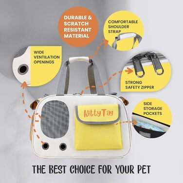 Сумка-переноска для тварин, цуценят, маленьких собак, котів, водонепроникна, преміум-шкіра PU, для прогулянок, подорожей, активного відпочинку, шопінгу (Жовта)