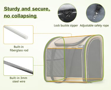 Рюкзак для собак та котів Pecute: зручний та вентильований, для подорожей та прогулянок (Хакі)