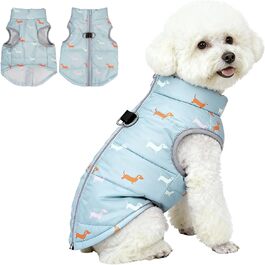 Теплий зимовий одяг для собак: куртка для маленьких собак, вітронепроникний жилет з отвором для шлейки, водонепроникний, для чихуахуа, такси, сірий, блакитний, XXS