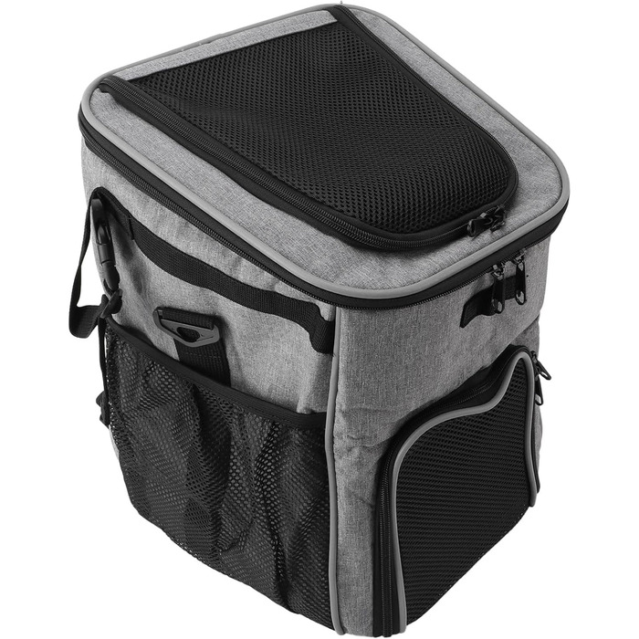 Рюкзак-переноска для собак, водонепроникний, дихаючий, знімний, сірий. Ідеально для велосипеда та пікніків