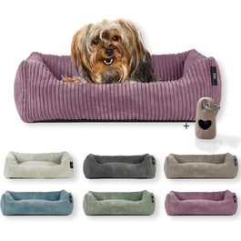 Крісло-ліжко для собак Rohrschneider | для маленьких та середніх собак | з подушкою Cord | 2 розміри (55x42 см / 70x50 см) | з пакетиками для відходів (Altrosa 55 см, Cordstoff breit)