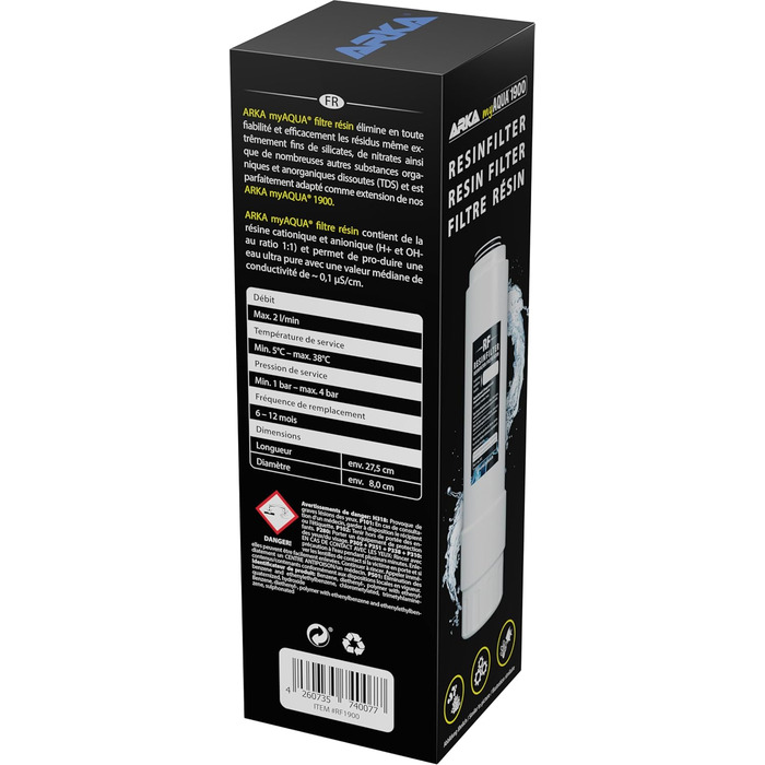 Фільтр для акваріума ARKA myAQUA 1900 – ефективна фільтрація хлору, пестицидів, домішок, покращення якості води (смолистий, комплектний)