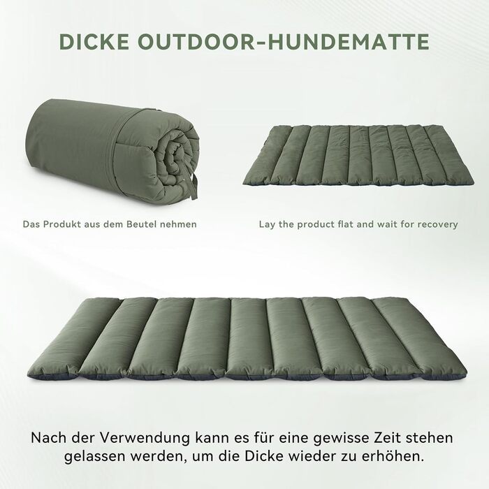 Підстилка для собак WESTERN HOME Outdoor: водовідштовхувальна, портативна, 110x68 см (Оливковий)