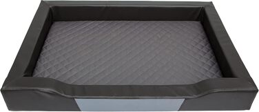 Крісло-лежанка для собак XL, 93x62 см, чорний Eco-шкіра, з м'яким матрацом