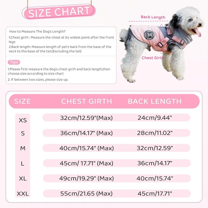 Зимовий одяг для собак, світловідбиваючий, водонепроникний, з облаштуванням для маленьких та середніх собак (L, Помаранчевий)