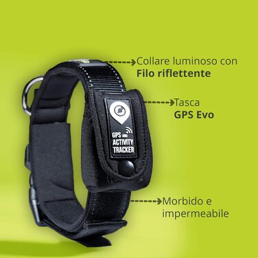 Нашийник для собак Кіппі EVO з GPS-кишенею, світловідбиваючим елементом, розмір S. М'який, зручний, водонепроникний нашийник для маленьких собак