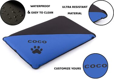 Водонепроникна лежанка для собак, миється, підходить для великих, середніх та маленьких собак, для дому та вулиці, міцна, блакитна (S, 75x50x6 см)