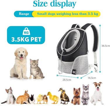 Рюкзак для собак та котів PETCUTE: зручна переноска з висувною головою та знімним килимком, чорний