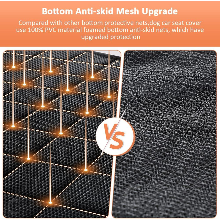 Захист для заднього сидіння автомобіля для собак KYG, водовідштовхувальний, знімний, сумісний з Isofix, 128x58x45 см