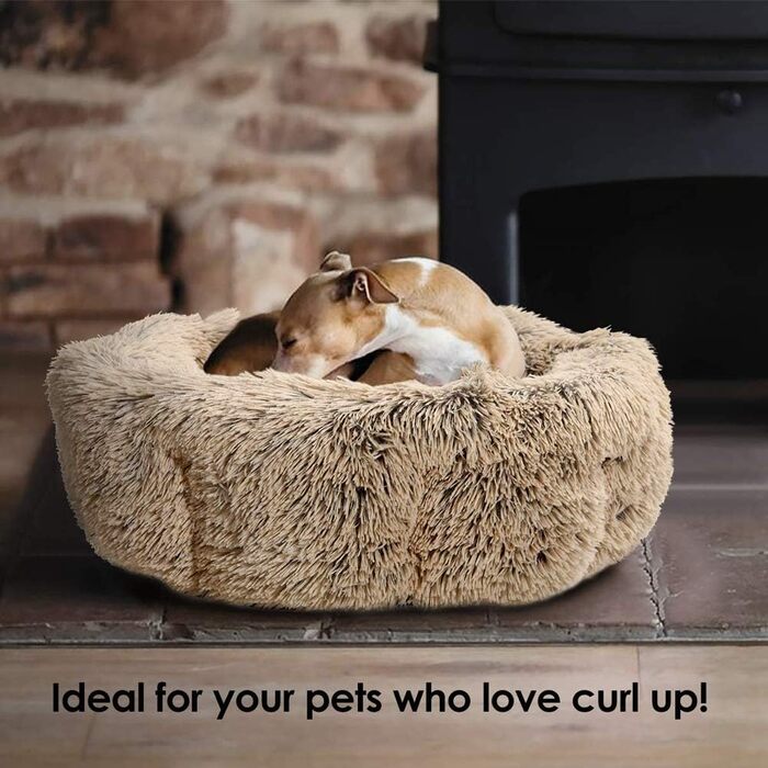 Преміум лежанка для собак, кошик для собак, ортопедична лежанка-гніздо Donut, 50 см. Підходить для собак та котів маленьких, середніх, великих та гігантських порід.