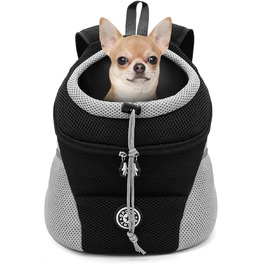 Рюкзак для тварин Pet Hunderucksack Katzerucksack, чорний, S, 30 x 16 x 34 см. Ідеально для собак та котів, зручний для подорожей, прогулянок та активного відпочинку.