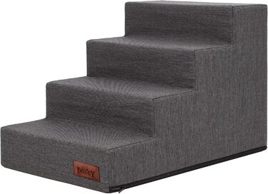 Східці для тварин Huastiertreppe: 4 сходинки, для собак та котів, допомога у підйомі, Graphit Inari, L - 40x60x40 см