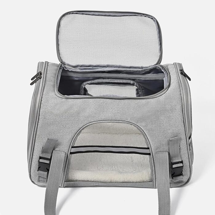 Сумка-переноска для котів та собак | Легка, зручна, дихаюча переноска для тварин на плечі, для прогулянок на вулиці, сірого кольору