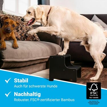 Сходинки для собак та котів AMAZING: 3 сходинки, 40 см, чорного кольору. Підходить для маленьких, середніх та великих собак, а також для старих котів. Захист суглобів, заміна рампі.