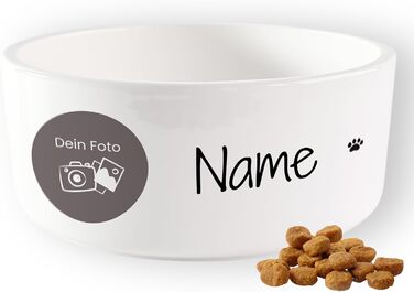 Персоналізована миска для собак GRAZDesign з фото та іменем, керамічна, 1л, 1000мл, подарунок для власника собаки
