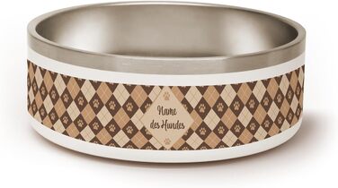 PICANOVA Скляна банка для ласощів з іменем - подарунок для собак - зберігання сухого корму - керамічна банка для власників собак та котів - дизайн (Set Checkered Paws)