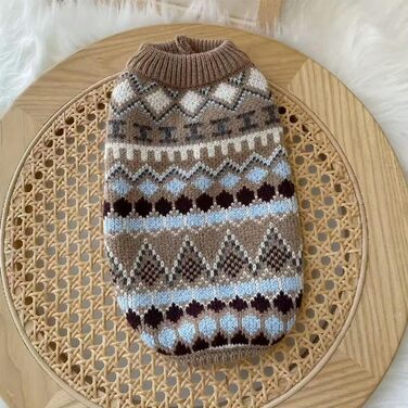 Теплий в'язаний светр у богемному стилі для такси, ручної роботи, коричневий, M