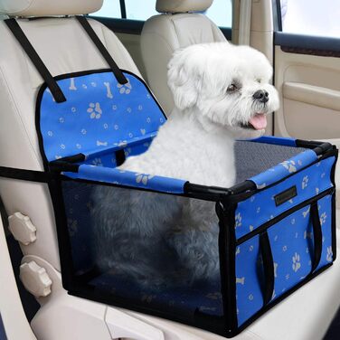 Складаний водонепроникний автосидіння для собак PetsHome з дихаючої оксфордської тканини, для малих і середніх собак, цуценят і домашніх тварин, синій