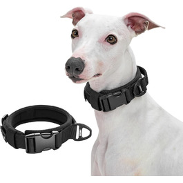 Нашийник для собак OneTigris, тактичний, з ручкою, чорний, S (30-40 см)