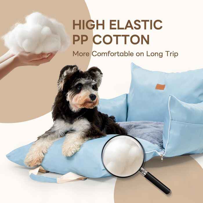 Автокрісло для собак PETTENA: м'яке, знімне, з кишенями для зберігання, для маленьких та середніх порід