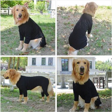 Комбінезон для собак Lovelonglong з чистої бавовни, 4 лапи, для великих та середніх собак, розмір XXL, Зелений (XXXXXL (Велика собака ~50 кг), Чорний)