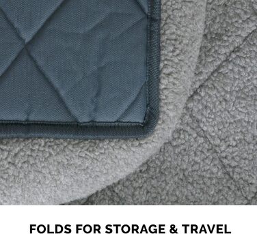 Лежак для собак Furhaven великий та середній, 100% праний, Sherpa-фліс, сірий, розмір L